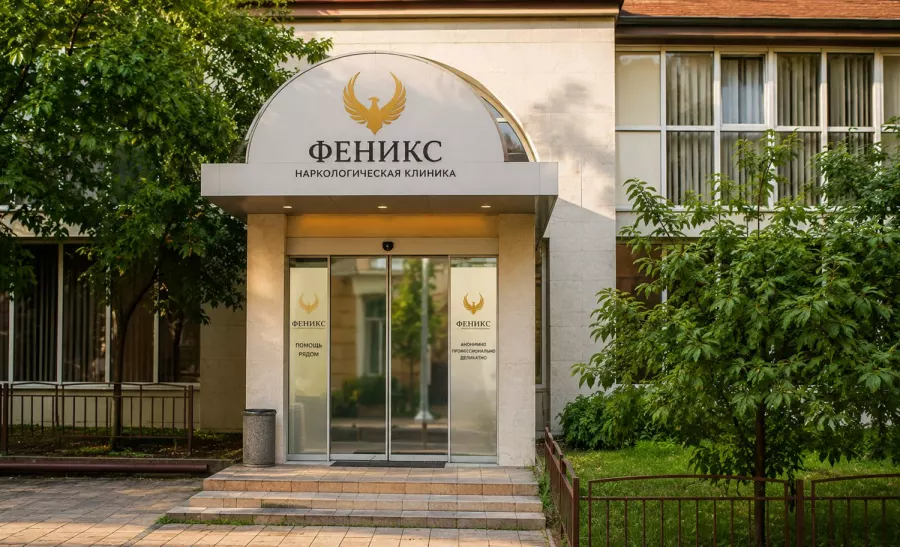 Вход в наркологическую клинику «Феникс» в Городце
